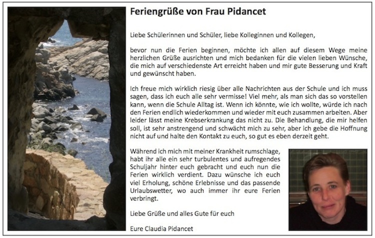 Grüße von Frau Pidancet Grüße von Frau Pidancet