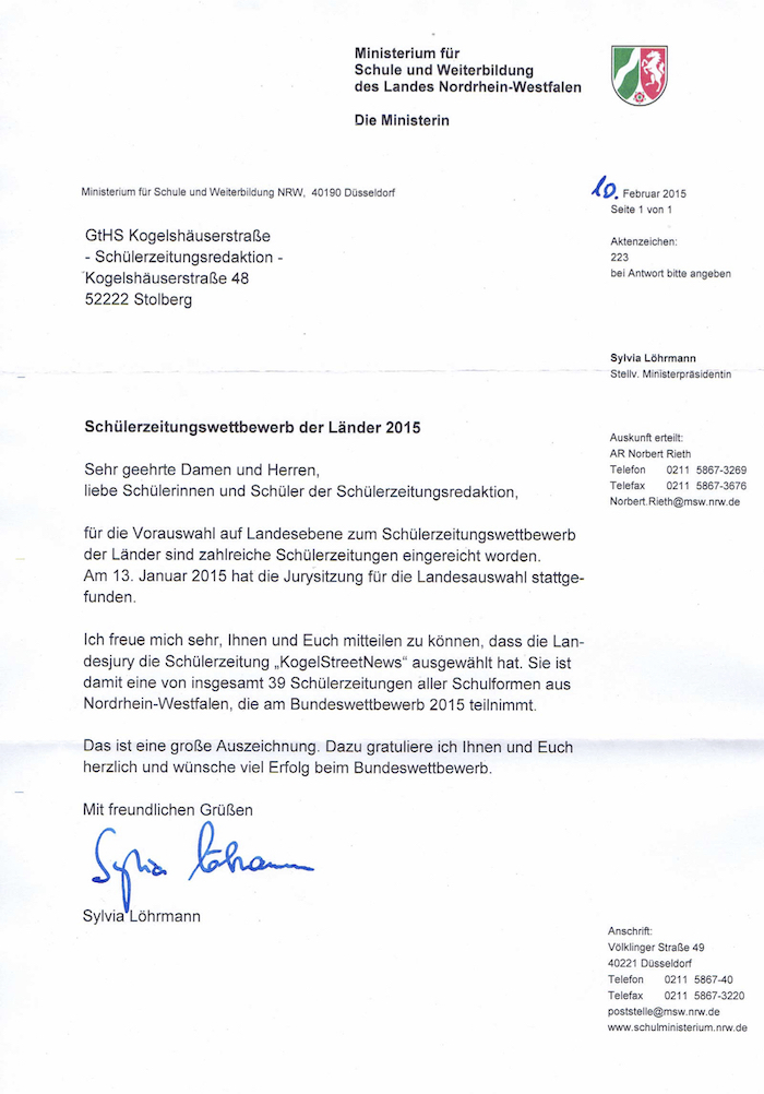 Schülerzeitungspreis Länder 2015 Schülerzeitungspreis Länder 2015
