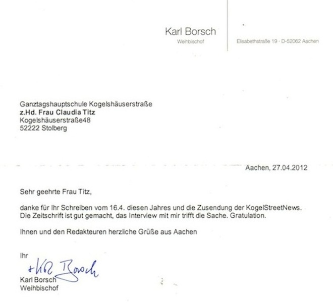 Weihbischof Karl Borsch Weihbischof Karl Borsch